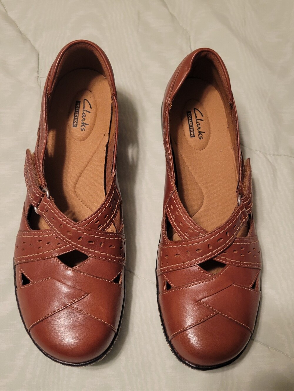 Clarks Collection Ashland Spin Q Leather Mary Jane Shoes - Women's 9.5